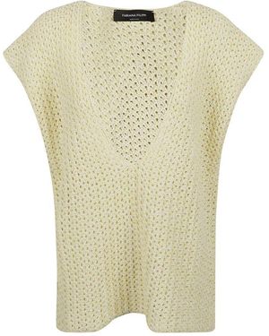 Fabiana Filippi V-Neck Knitwear - Natural
