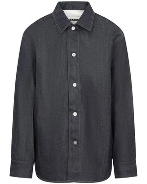 Jil Sander Klassisches Baumwollhemd Für Männer - Blau