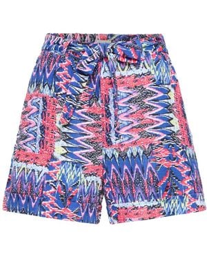Ichi Korte Broeken ,Veelkleurig ,Short Shorts - Blauw