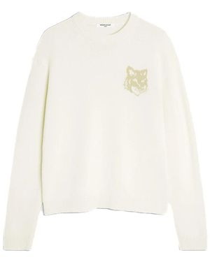 Maison Kitsuné Round-Neck Knitwear - White