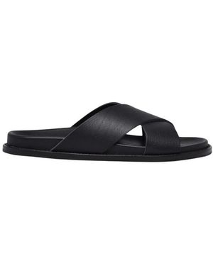 Max Mara Schoenen ,Zwart ,Leer Vanity Ciabatta - Blauw