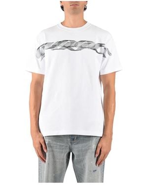 Purple Brand Tops ,Wit ,Katoen Painted Wordmark Tee