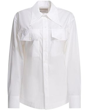 Ami Paris Sharp Collar Fitted Shirt - Wit