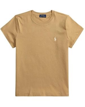 Ralph Lauren Tops ,Katoen Katoenen Logo T-Shirt - Naturel