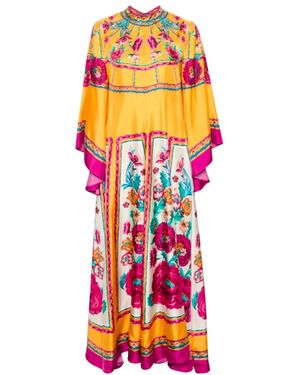 La DoubleJ Seidenkleid mit geometrischem muster - Orange