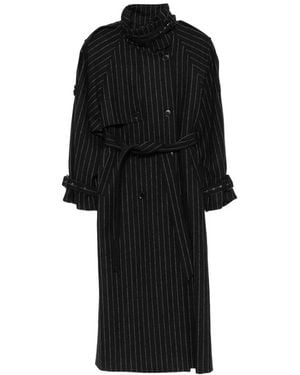 Gestuz Jassen ,Zwart ,Wol Avic Trenchcoat