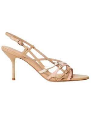 Twinset Sandalen Mit Hohen Absätzen Und Riemen - Mettallic