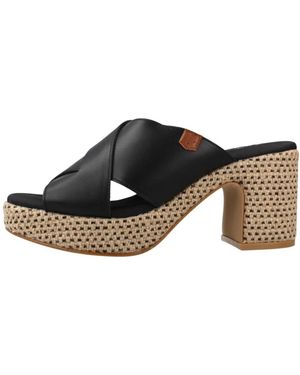 POPA Heeled Mules - Negro