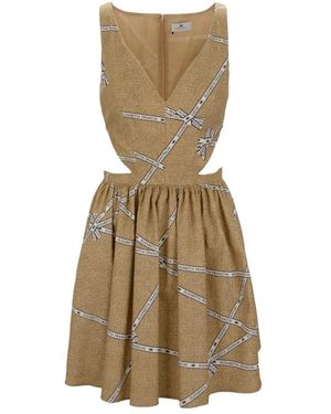 Elisabetta Franchi Kurzes Ärmelloses Kleid - Grün