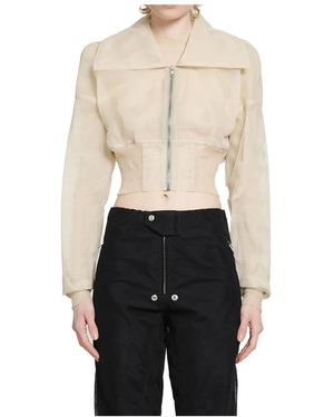 Rick Owens Jassen ,Polyester Dracucollar Cropped Bomber - Naturel