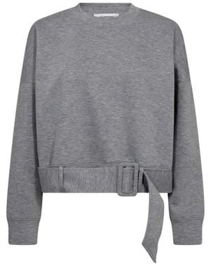 co'couture Hoodies & Sweatvesten ,Grijs ,Leer Lance Cc Riem Sweat