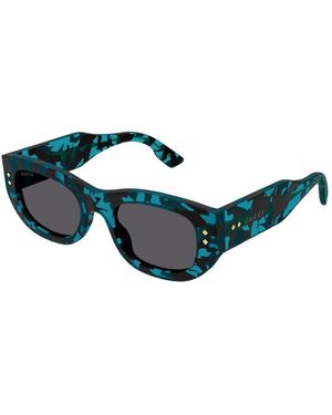 Gucci Havana Geometrische Sonnenbrille - Blau