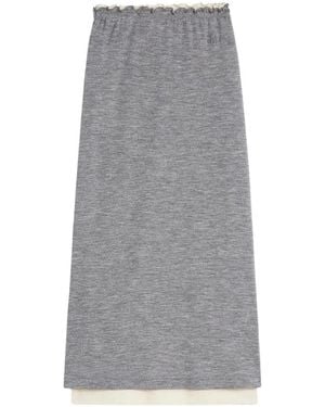 Jil Sander Grijze Wollen Rok - Grijs