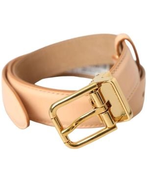 Dolce & Gabbana Kalfsleren Riem - Naturel