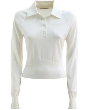 Givenchy Tops ,Wit ,Katoen Polo Van Katoen En Zijde