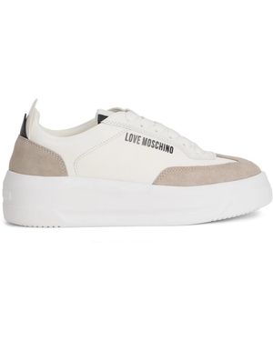 Love Moschino Logo-Print Trainers - White