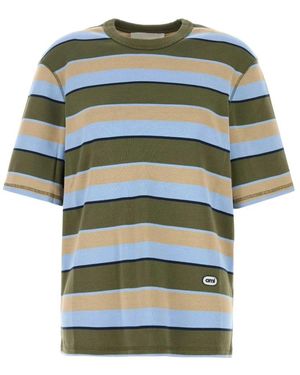 Ami Paris Tops ,Veelkleurig ,Katoen Geborduurde Katoenen Oversized T-Shirt - Groen
