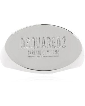 DSquared² Ceresio 9 Logo Ring Palladium Metall - Grau