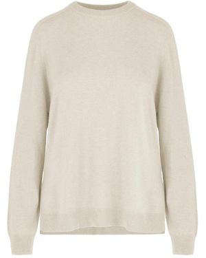 Bomboogie Merino Wollen Trui Met Ronde Hals - Wit