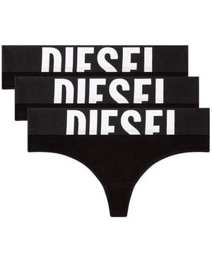 DIESEL Dreierpackung Tangas Mit Cut-Off-Logo - Schwarz