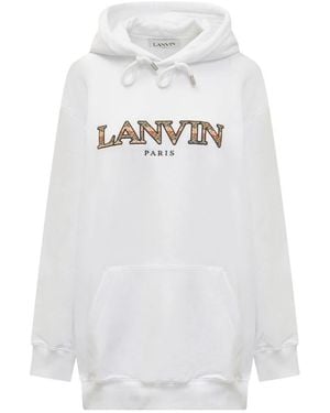Lanvin Sudadera De Algodón Blanco Con Capucha, Mujer, Talla