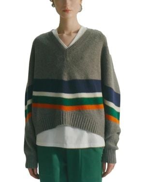 Circus Hotel V-Ausschnitt Pullover - Grün
