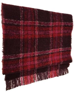 Woolrich Accessoires ,Veelkleurig ,Fuchsia En Burgundy Sjaal - Rood