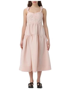 Sea Midi Dresses - Rose