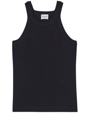 Closed Sleeveless Tops - Black