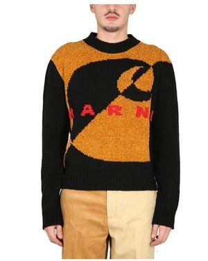 Marni Truien & Vesten ,Veelkleurig ,Wol Maglia Knit Girocollo - Zwart