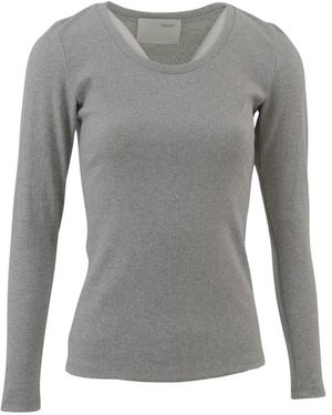 Brand Unique Tops ,Grijs ,Buw 24510 Long Sleeve Top