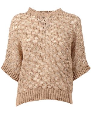 Peserico Truien & Vesten ,Round-Neck Truien - Naturel