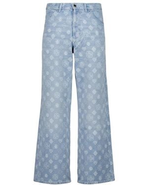 CASABLANCA Denim Monogram Relaxed Fit Jeans - Blau