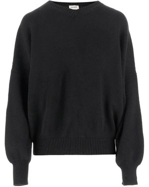 KHAITE V-Neck Knitwear - Black