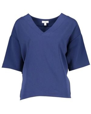 GANT Bluse Mit V-Ausschnitt Und Kurzen Ärmeln - Blau