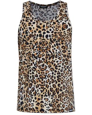 DSquared² Tops ,Bruin ,Nylon Wild 2 Tank Top - Zwart