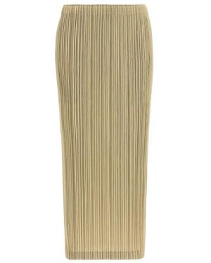 Issey Miyake Midi Skirts - Natural