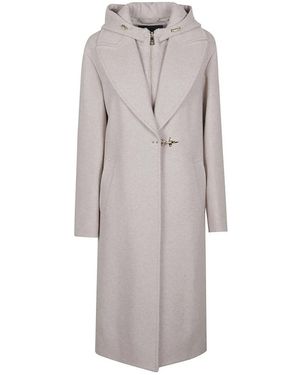 Fay Double Front Wool Jersey Coat - Grau