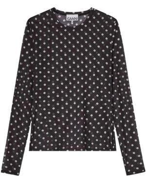 Ganni Long Sleeve Tops - Negro