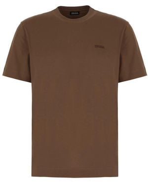 ZEGNA T-Shirts - Marrone