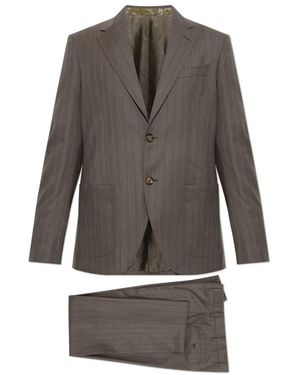 Etro Kostuums ,Grijs ,Wol Woolen Kostuum