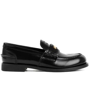 Miu Miu Geborstelde Leren Loafers - Zwart