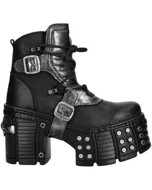 New Rock Enkellaarsjes - Zwart