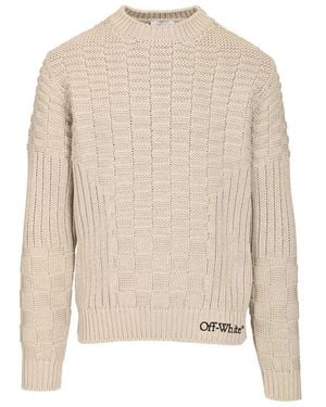Off-White c/o Virgil Abloh Round-Neck Knitwear - Natural
