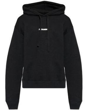 Jil Sander Hoodies & Sweatvesten ,Zwart ,Katoen De Hoodie