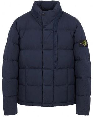 Stone Island Baumwoll-Nylon-Daunenjacke - Blau
