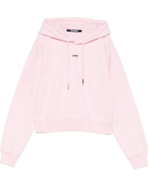 Jacquemus Hoodies & Sweatvesten ,Roze ,Katoen Gros Grain Hoodie