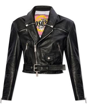 DSquared² Leather Jackets - Zwart
