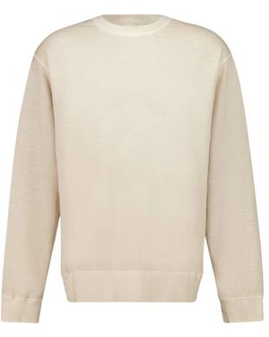 120% Lino Round-Neck Knitwear - White