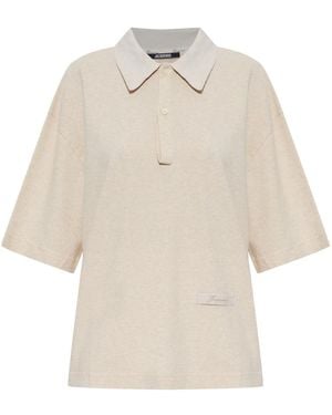 Jacquemus Tops ,Katoen Ruban Katoenen Polo - Naturel